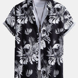 Ensemble — chemise à imprimé têtes de mort tropical & short de bain