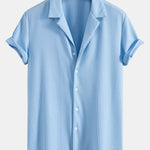 Ensemble — chemise côtelée à col cubain profond coupe ajustée & short côtelé à cordon