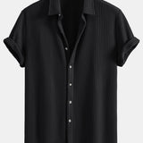 Ensemble — chemise gaufrée & pantalon gaufré en maille à cordon