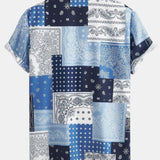 Ensemble Capucine — chemise patchwork à imprimé paisley & short de bain