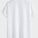Ensemble — chemise cubaine texturée géométrique à manches courtes & short