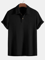 Short Sleeve Waffle Knit Polo