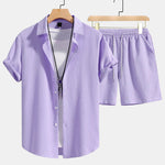 Ensemble — chemise texturée à damier & short à cordon