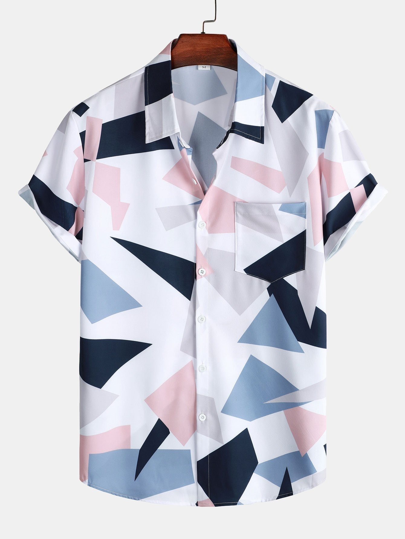 Ensemble — chemise à imprimé géométrique et poche & short de bain court