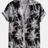Ensemble Améline — chemise à imprimé palmiers & short de bain rayé