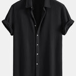Ensemble Améline — chemise gaufrée & short à cordon en lin et coton