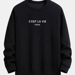 Ensemble Améline — sweat à col rond coupe décontractée à slogan Paris & pantalon de jogging