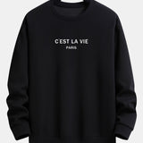 Ensemble Améline — sweat à col rond coupe décontractée à slogan Paris & pantalon de jogging
