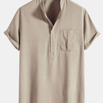 Ensemble — chemise en lin à col henley & short en lin et coton