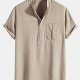 Ensemble — chemise en lin à col henley & short en lin et coton