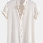 Ensemble — chemise gaufrée à col officier & short gaufré à cordon