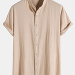 Améline — Chemise en lin et coton à col officier