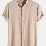 Améline — Chemise en lin et coton à col officier