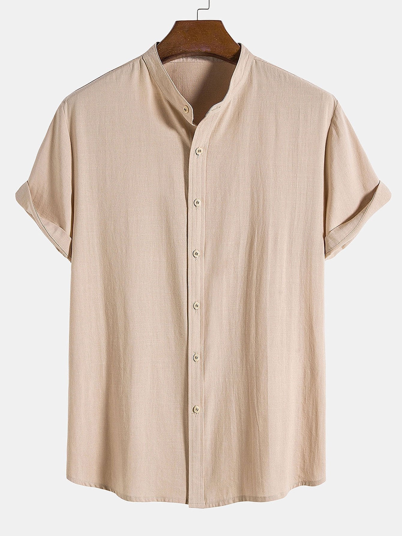 Améline — Chemise en lin et coton à col officier