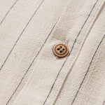 Ensemble — chemise rayée en lin mélangé à col henley & short en lin et coton