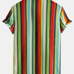 Ensemble Améline — chemise cubaine gaufrée à rayures colorées & short de bain