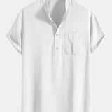 Ensemble — chemise en lin à col henley & short en lin et coton