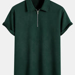 Ensemble — polo zippé jacquard rayé & short