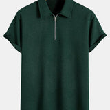 Ensemble — polo zippé jacquard rayé & short