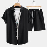 Ensemble — chemise texturée à damier & short à cordon