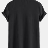 Ensemble — chemise gaufrée à col officier & short gaufré à cordon