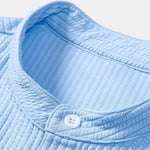 Ensemble — chemise côtelée à col officier et manches longues coupe ajustée & pantalon en lin