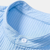 Ensemble — chemise côtelée à col officier et manches longues coupe ajustée & pantalon en lin