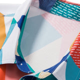 Ensemble Sidonie — chemise à imprimé géométrique color block & short de bain