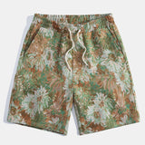 Ensemble — chemise cubaine jacquard à fleurs peintes & short