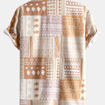 Ensemble — chemise patchwork à imprimé géométrique tribal & short de bain