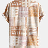 Ensemble — chemise patchwork à imprimé géométrique tribal & short de bain