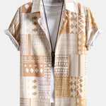 Ensemble — chemise patchwork à imprimé géométrique tribal & short de bain