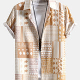 Ensemble — chemise patchwork à imprimé géométrique tribal & short de bain