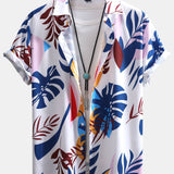 Ensemble — chemise à imprimé feuilles colorées & short de bain