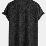 Ensemble Améline — chemise cubaine texturée jacquard & pantalon en lin à jambe droite