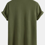 Ensemble — chemise gaufrée & pantalon gaufré en maille à cordon