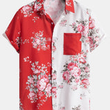 Ensemble — chemise à imprimé roses bicolore & short de bain