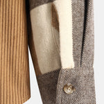 Ensemble — chemise à capuche patchwork à carreaux en flanelle et velours côtelé & pantalon en velours côtelé