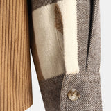 Ensemble — chemise à capuche patchwork à carreaux en flanelle et velours côtelé & pantalon en velours côtelé