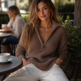 Edwige | Pull en maille à col montant zippé