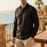 Chemise boutonnée Ashford — en lin mélangé