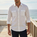 Chemise boutonnée Ashford — en lin mélangé