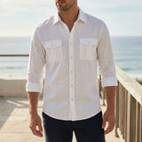 Chemise boutonnée Ashford — en lin mélangé