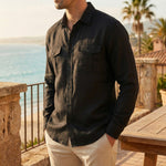 Chemise boutonnée Ashford — en lin mélangé