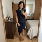 Maja | Robe asymétrique à épaules structurées