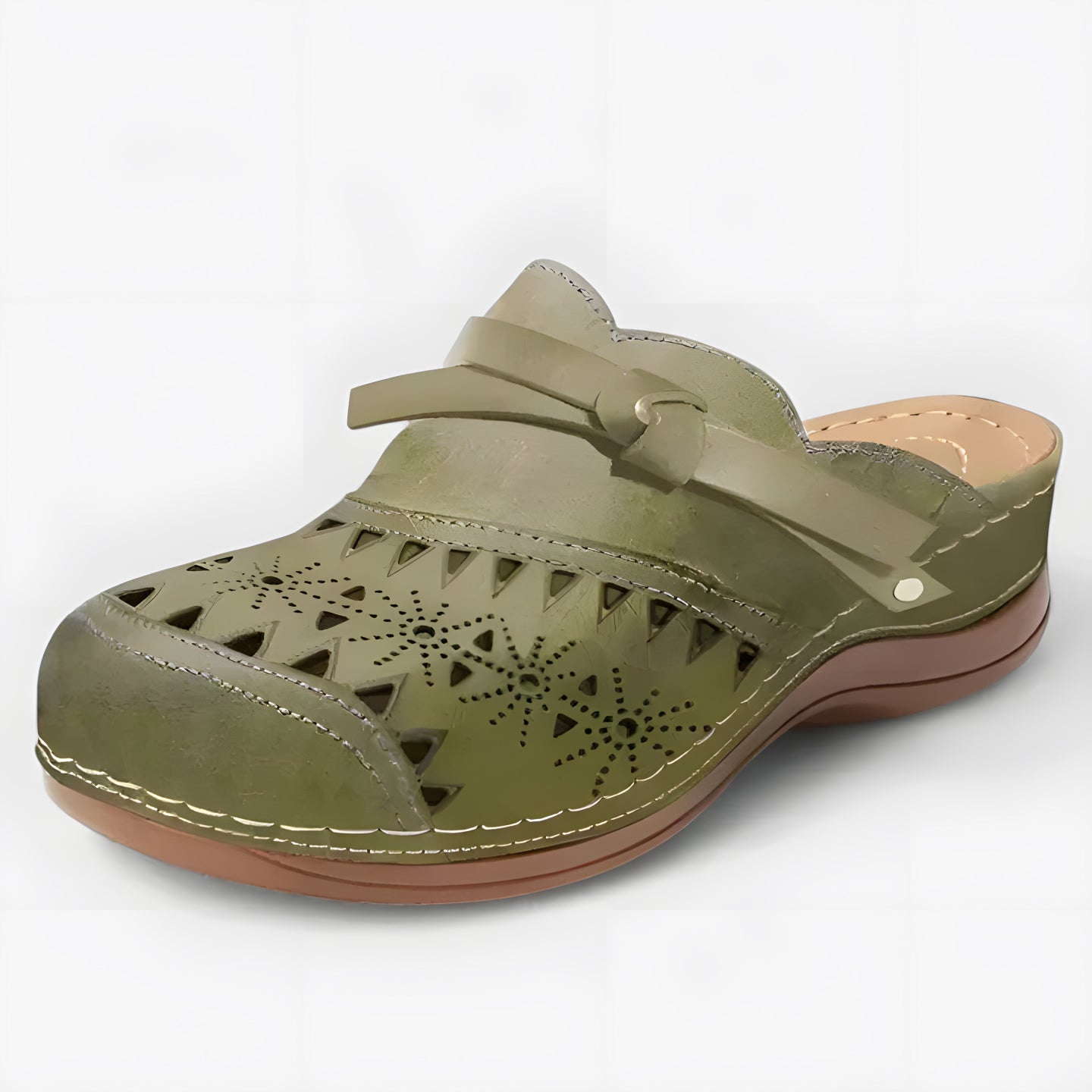 Aurore | Mules orthopédiques femme d'été Vert Foncé