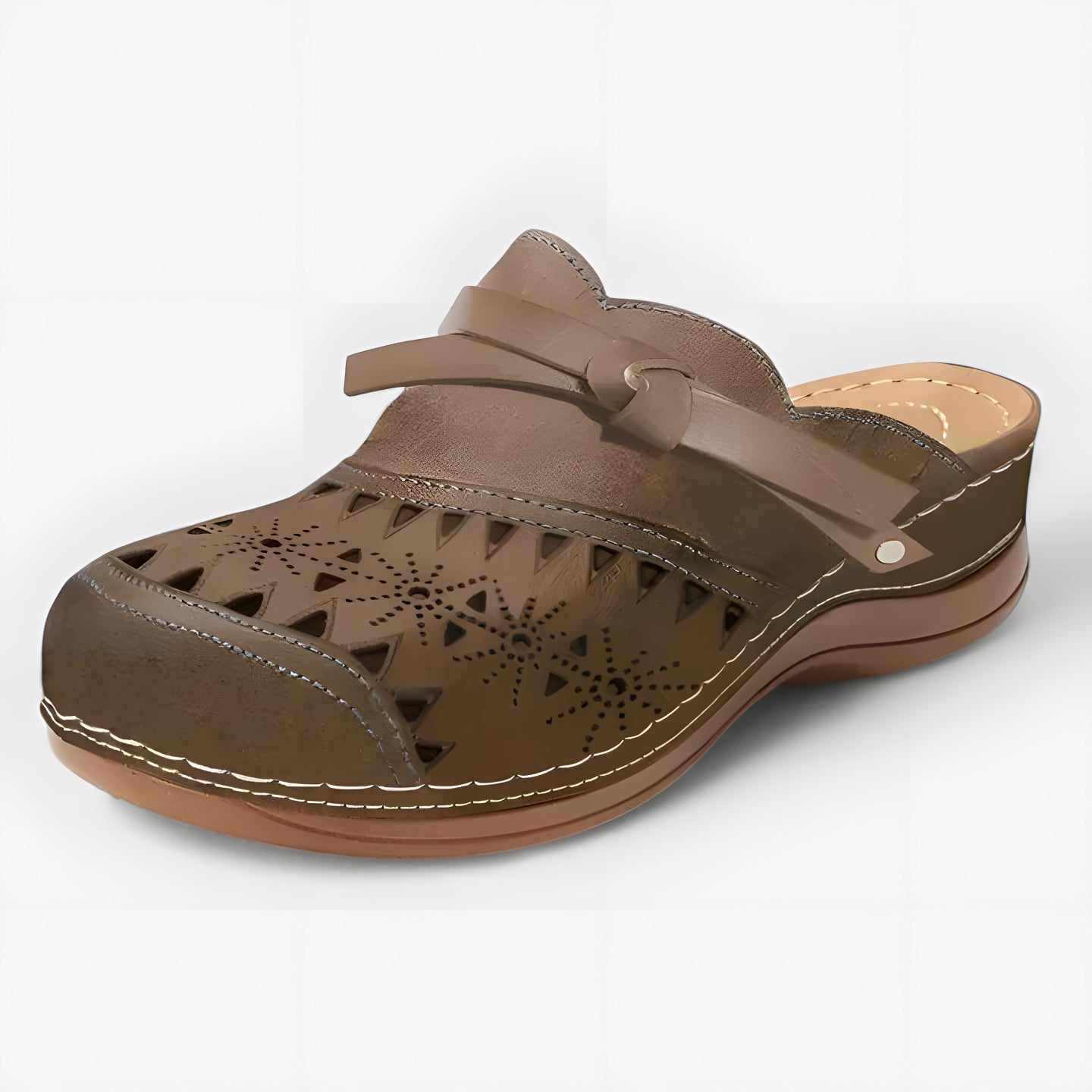 Aurore | Mules orthopédiques femme d'été Marron
