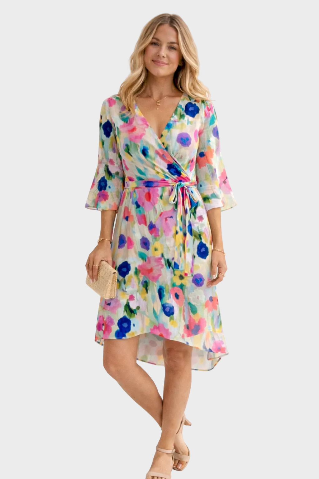 Mia | Robe courte fleurie élégante Fleurs multicolores