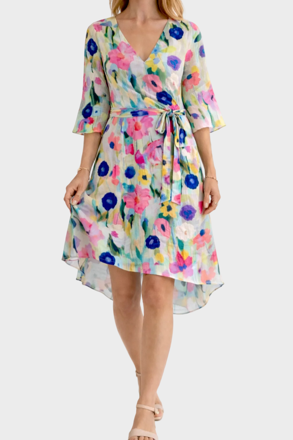 Mia | Robe courte fleurie élégante Fleurs multicolores