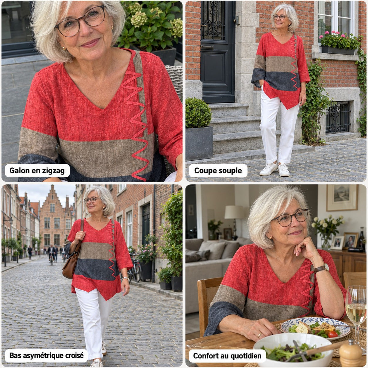 Ophélie | Blouse classique à motif géométrique
